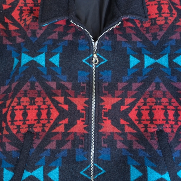 Vintage 90s Pendleton Aztec High Grade Western Wear Wool Cotton Jacket, Size XL - Picture 3 of 10